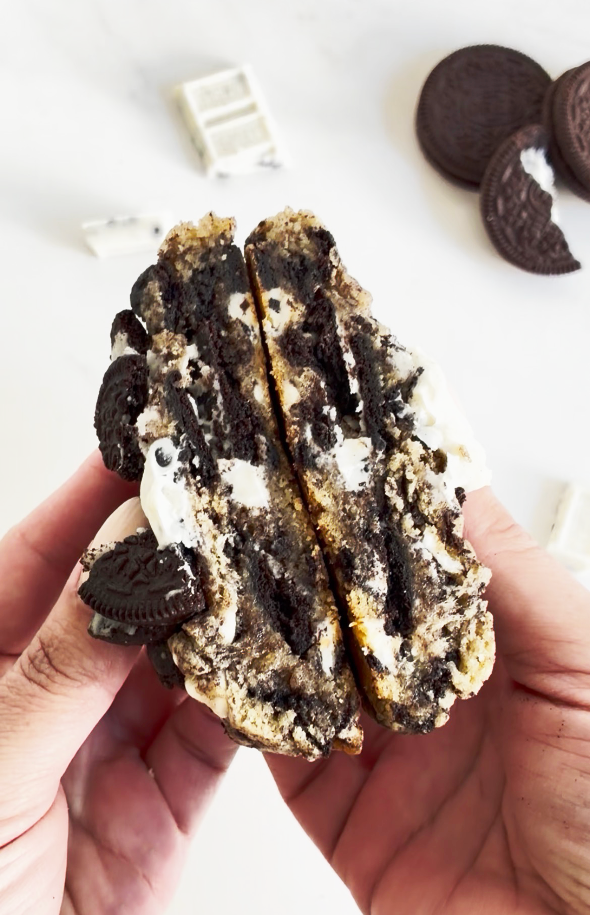 Oreo Stuffed Chocolate Chip Cookie